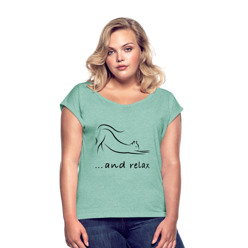 RELAXED ROLL TEE - heather mint