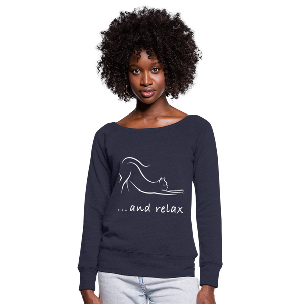 OFF THE SHOULDER SWEATSHIRT - heather navy