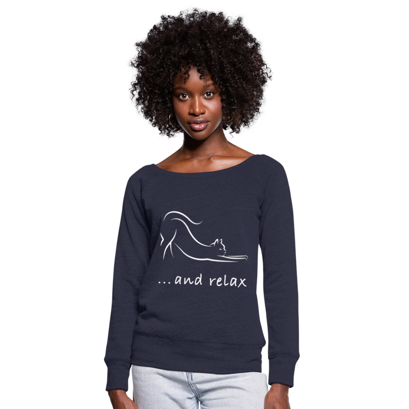 OFF THE SHOULDER SWEATSHIRT - heather navy