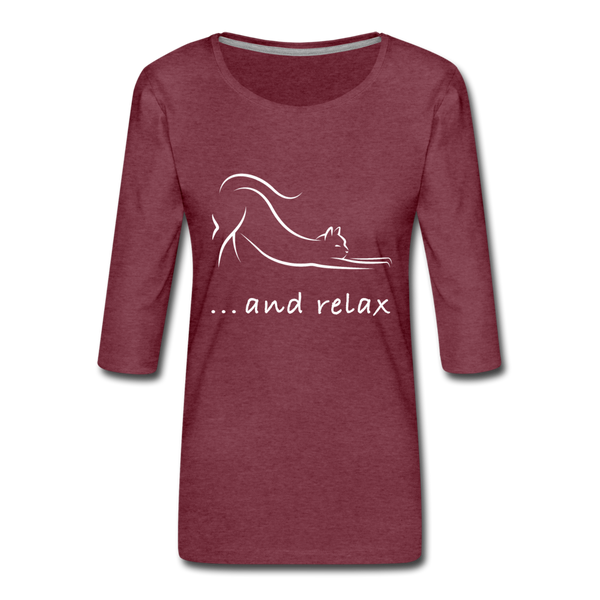 THREE-QUARTER SLEEVE TEE - heather burgundy