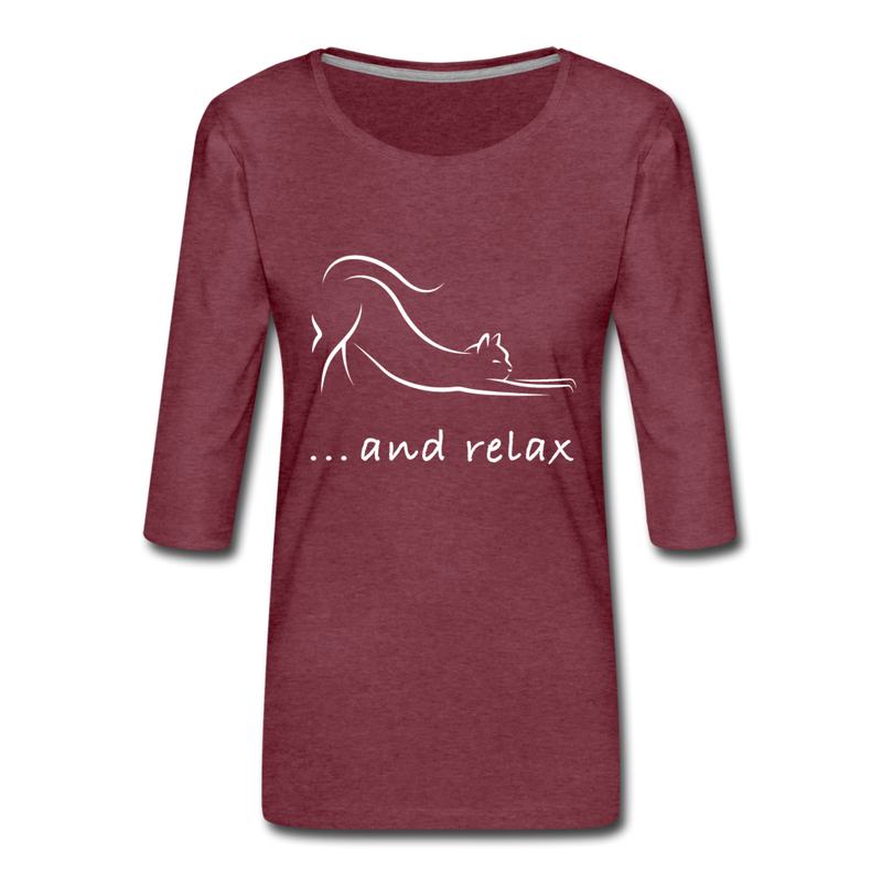 THREE-QUARTER SLEEVE TEE - heather burgundy