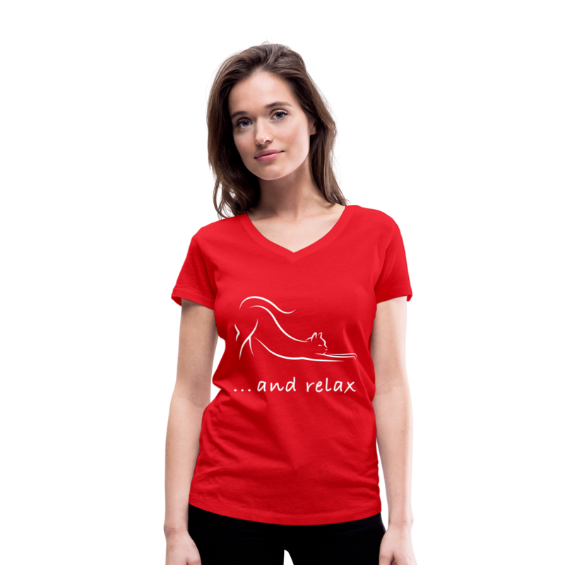 VEE NECK TEE - red