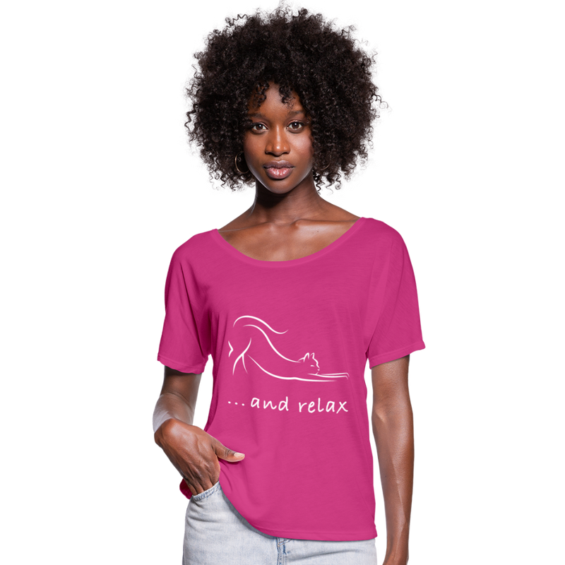 BATWING RELAXED TEE - fuchsia red