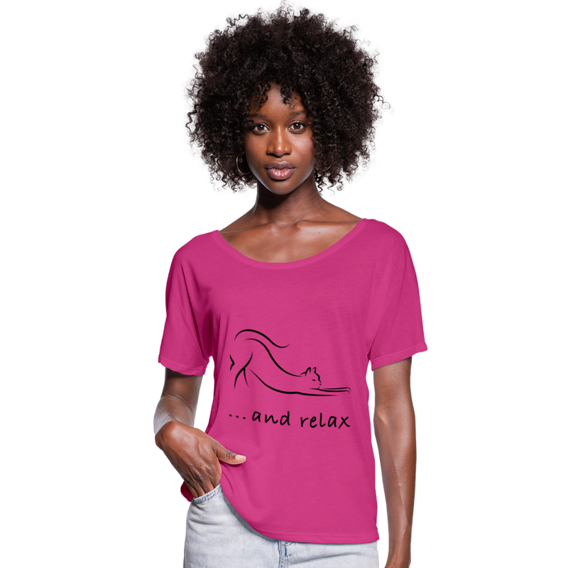 BATWING RELAXED TEE - fuchsia red