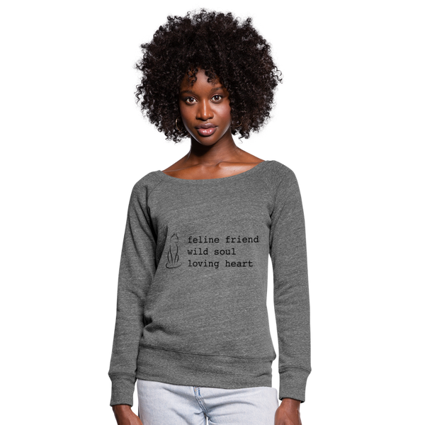 WIDE NECK SWEATSHIRT - dark heather grey