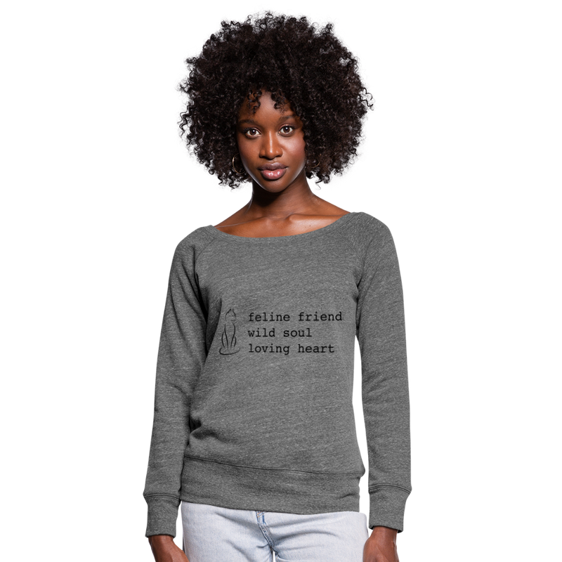 WIDE NECK SWEATSHIRT - dark heather grey