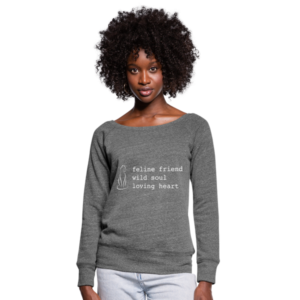 WIDE NECK SWEATSHIRT - dark heather grey