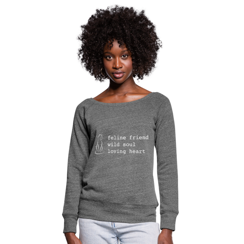 WIDE NECK SWEATSHIRT - dark heather grey