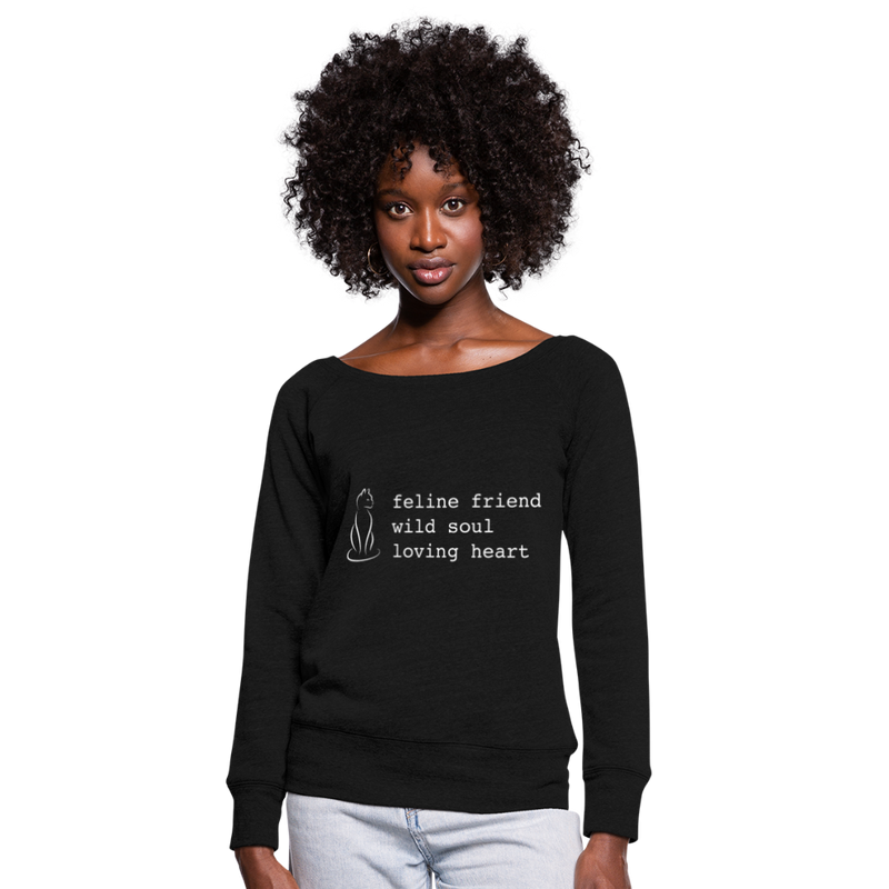 WIDE NECK SWEATSHIRT - black