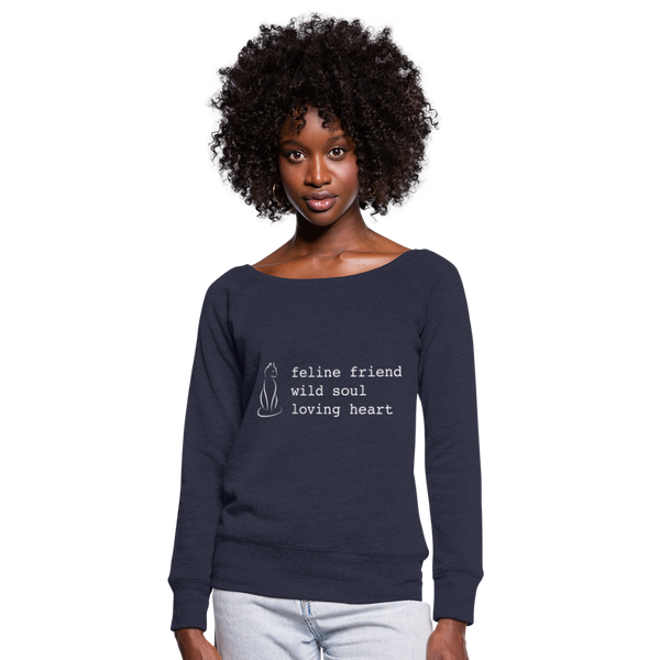 WIDE NECK SWEATSHIRT - heather navy