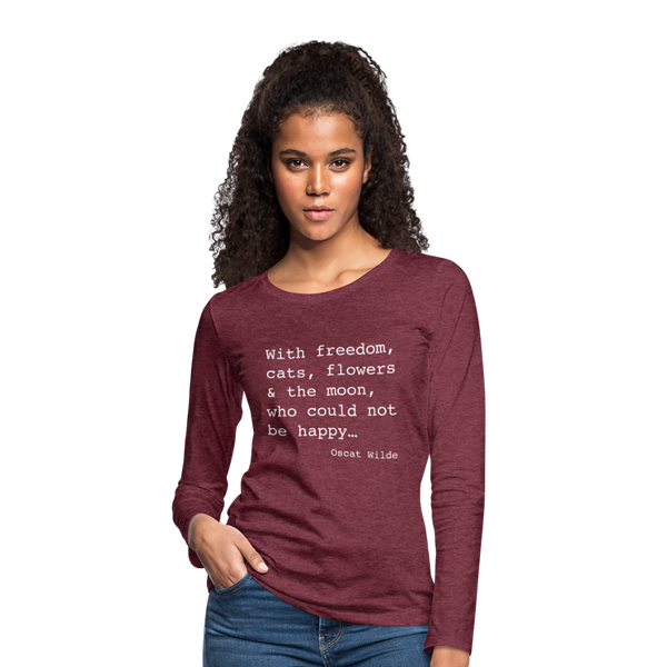 LONG SLEEVE TEE - heather burgundy