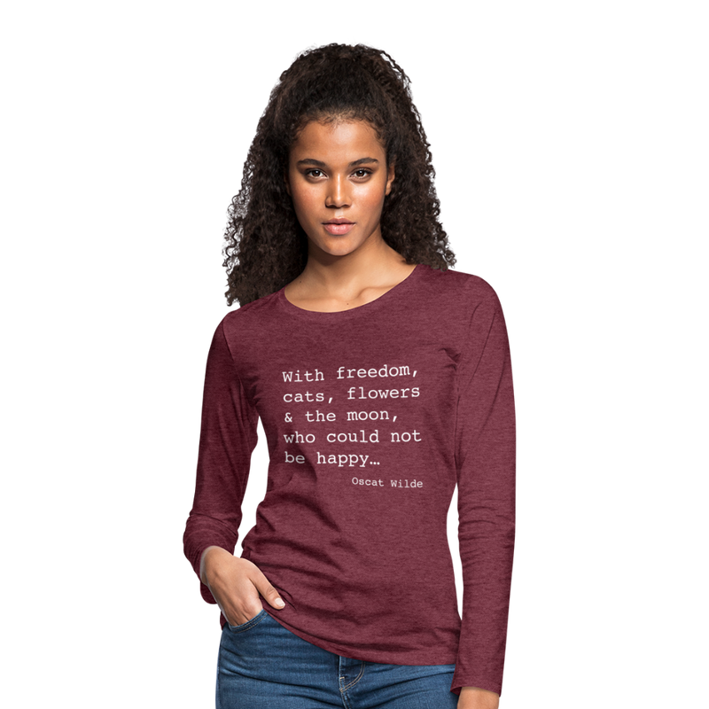 LONG SLEEVE TEE - heather burgundy