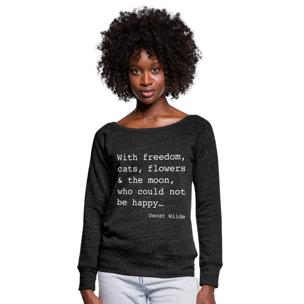 OFF THE SHOULDER SWEATSHIRT - heather black