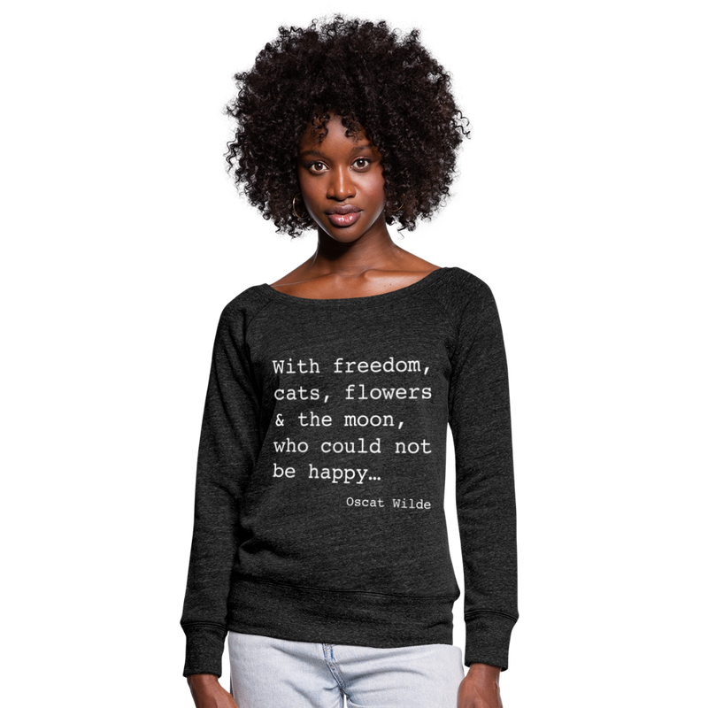 OFF THE SHOULDER SWEATSHIRT - heather black