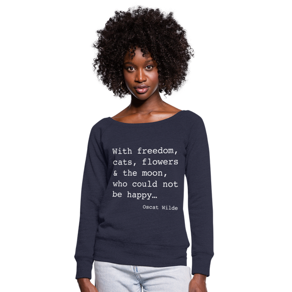 OFF THE SHOULDER SWEATSHIRT - heather navy