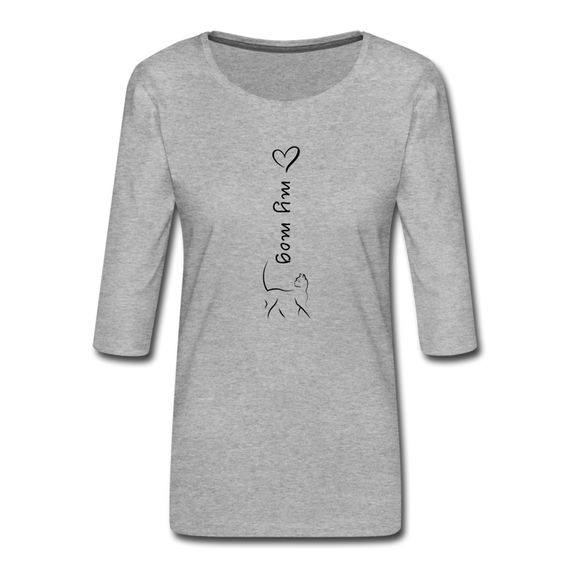 THREE-QUARTER SLEEVE TEE - heather grey