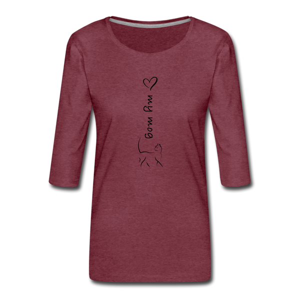 THREE-QUARTER SLEEVE TEE - heather burgundy