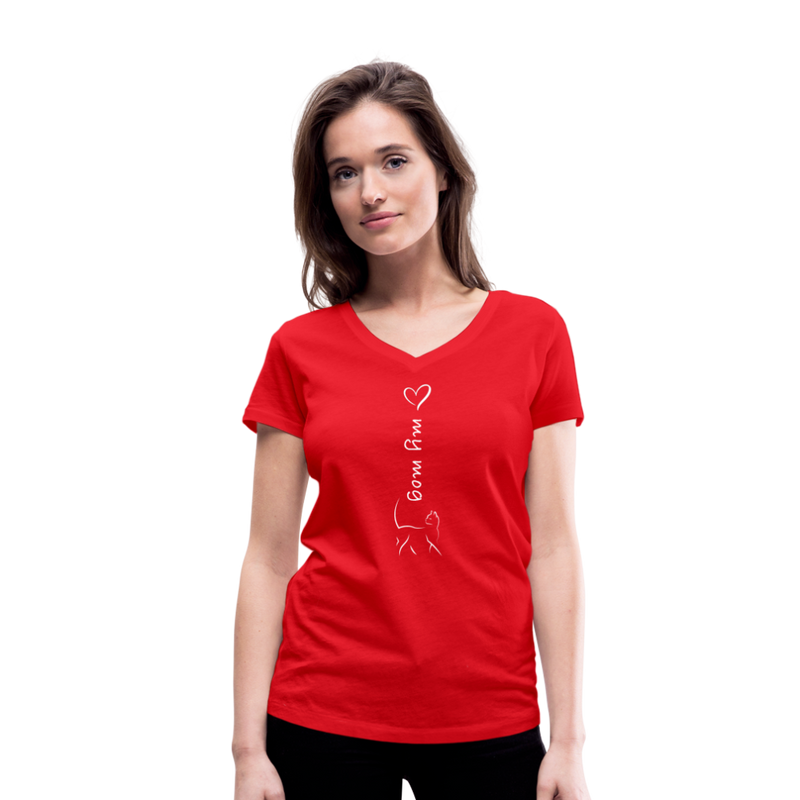 VEE NECK TEE - red