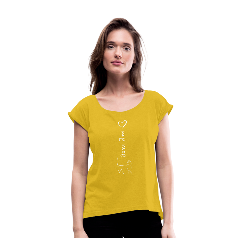 RELAXED ROLL TEE - mustard yellow