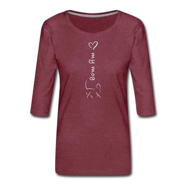 THREE-QUARTER SLEEVE TEE - heather burgundy