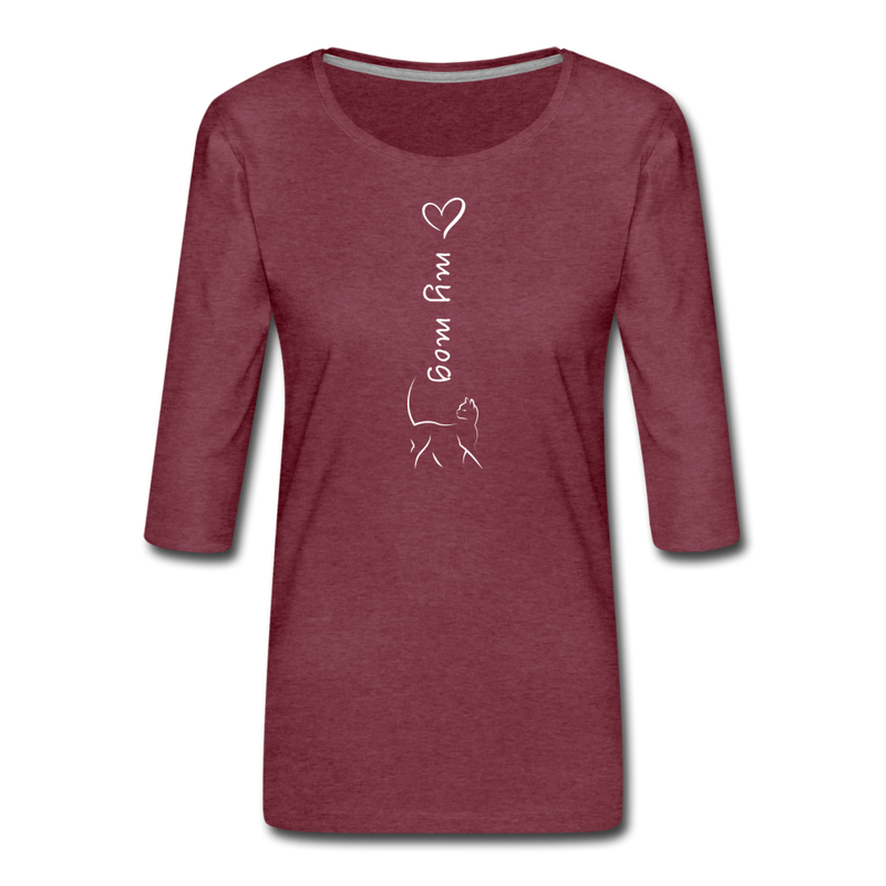 THREE-QUARTER SLEEVE TEE - heather burgundy