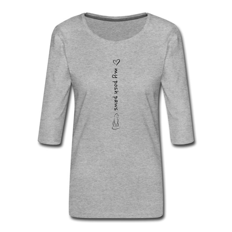 THREE-QUARTER SLEEVE TEE - heather grey