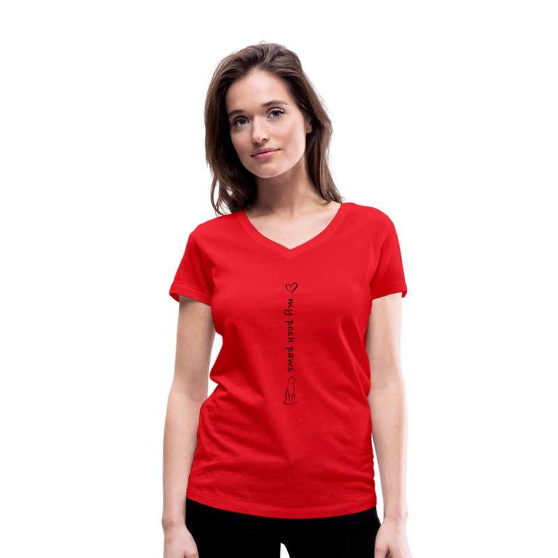 VEE NECK TEE - red