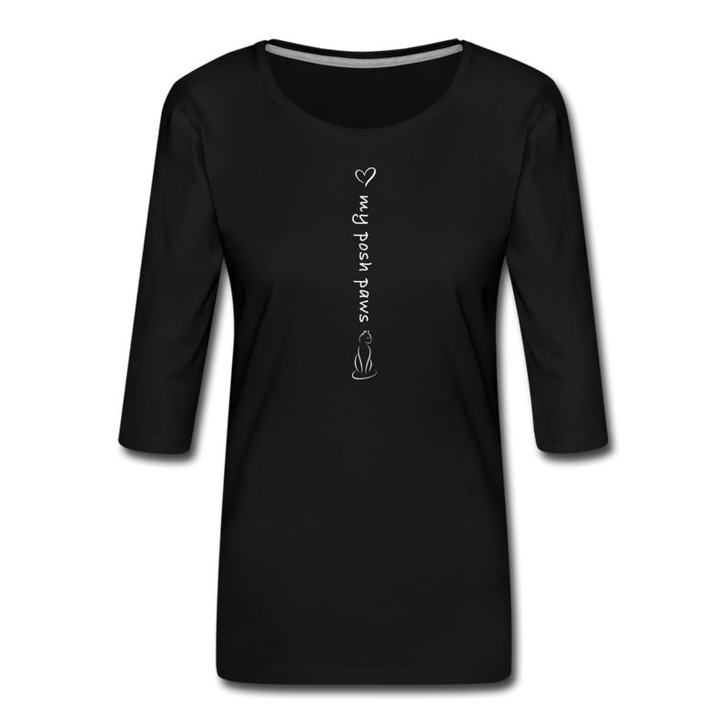 THREE-QUARTER SLEEVE TEE - black