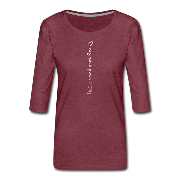 THREE-QUARTER SLEEVE TEE - heather burgundy