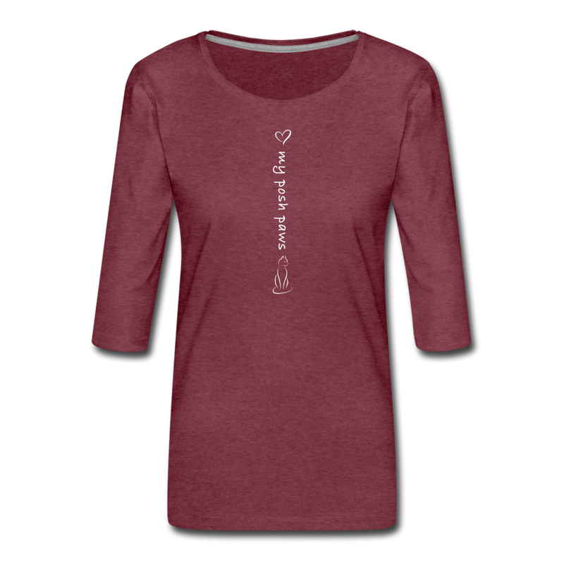 THREE-QUARTER SLEEVE TEE - heather burgundy