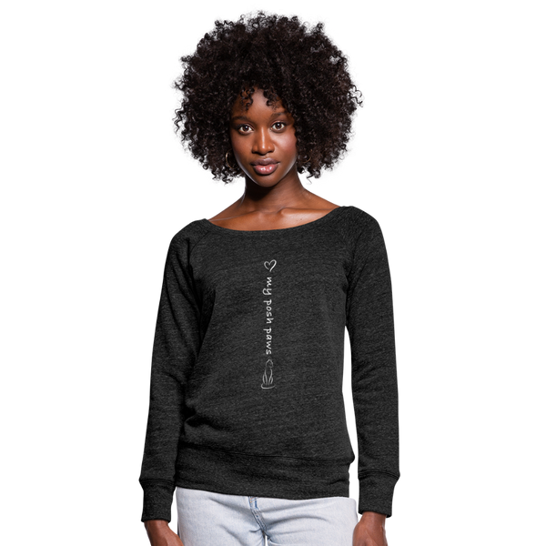 OFF THE SHOULDER SWEATSHIRT - heather black