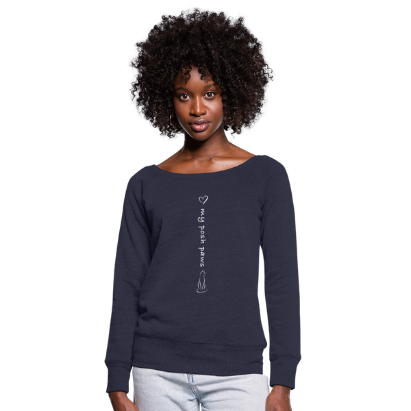 OFF THE SHOULDER SWEATSHIRT - heather navy