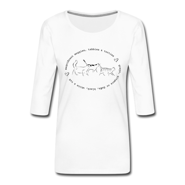 THREE-QUARTER SLEEVE TEE - white