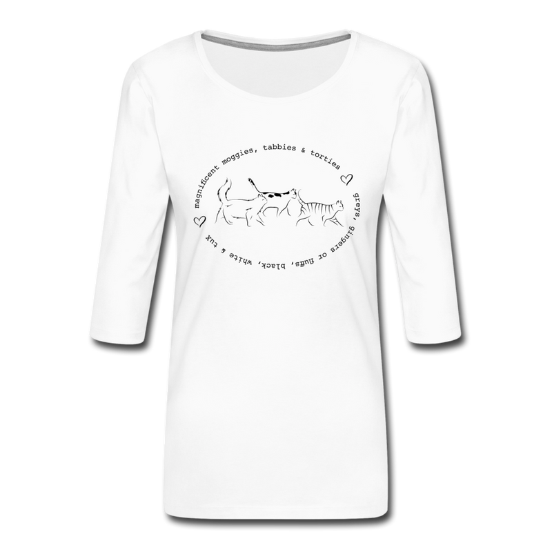 THREE-QUARTER SLEEVE TEE - white