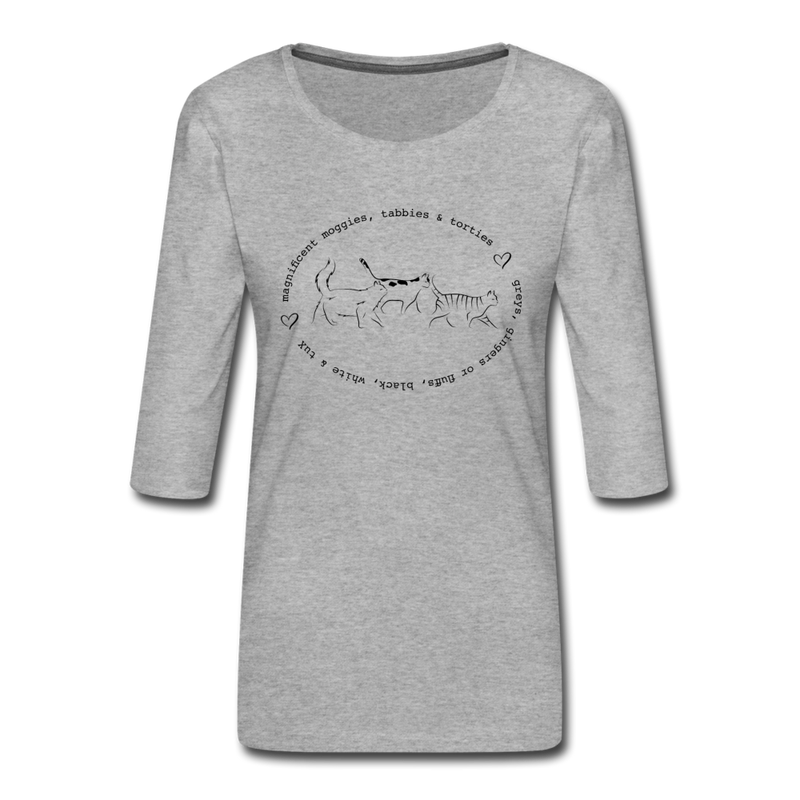 THREE-QUARTER SLEEVE TEE - heather grey