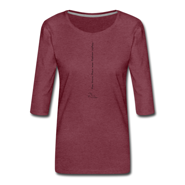 THREE-QUARTER SLEEVE TEE - heather burgundy