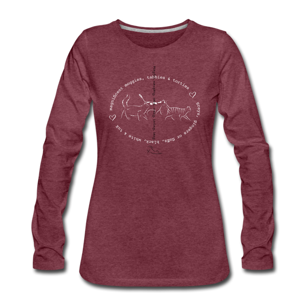 LONG SLEEVE TEE - heather burgundy