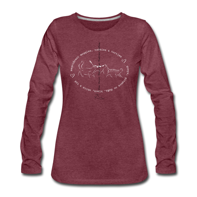 LONG SLEEVE TEE - heather burgundy