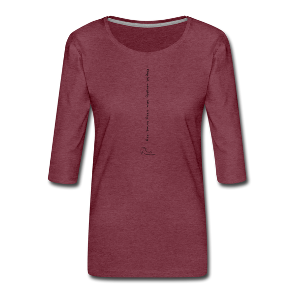 THREE-QUARTER SLEEVE TEE - heather burgundy