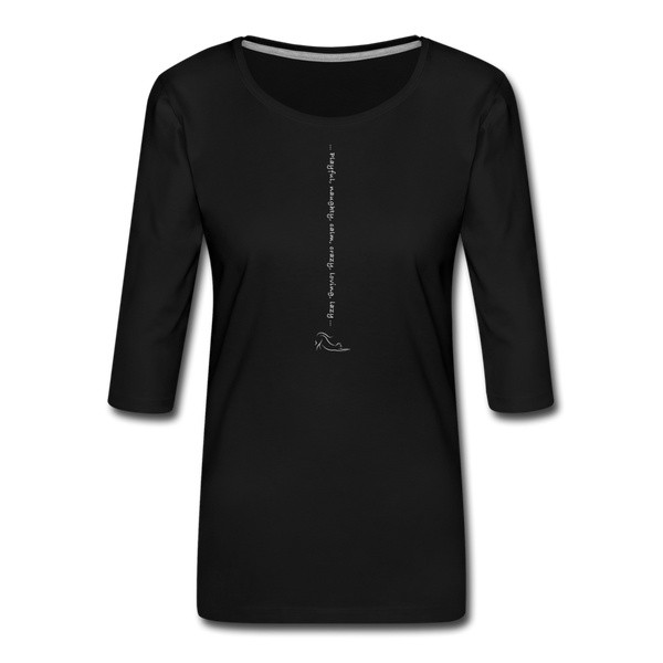 THREE-QUARTER SLEEVE TEE - black