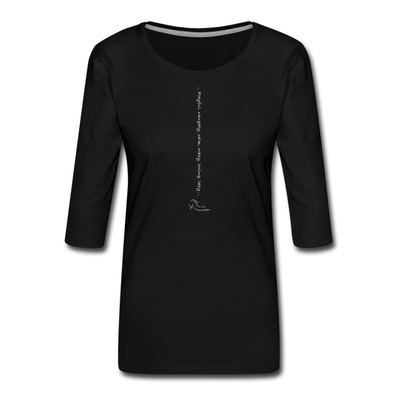 THREE-QUARTER SLEEVE TEE - black