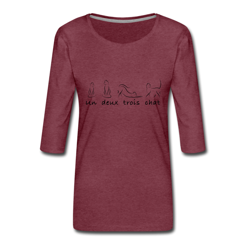 THREE-QUARTER SLEEVE TEE - heather burgundy