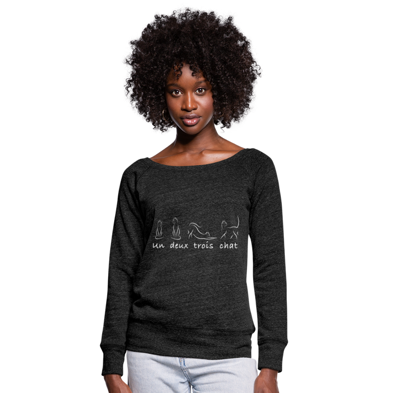 OFF THE SHOULDER SWEATSHIRT - heather black