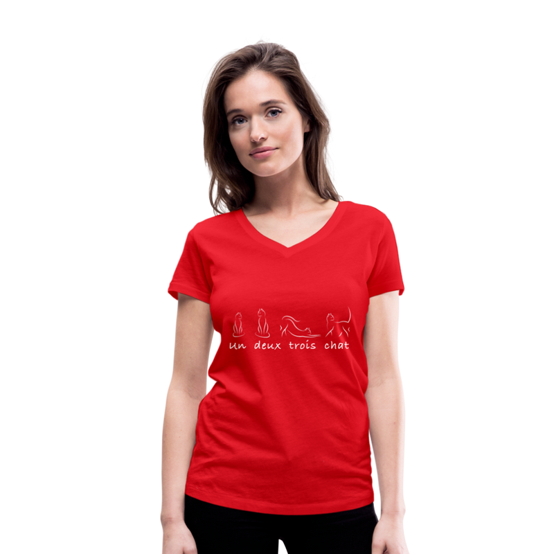 VEE NECK TEE - red