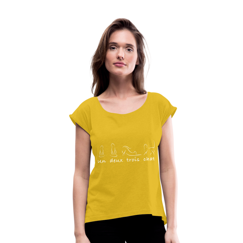 RELAXED ROLL TEE - mustard yellow