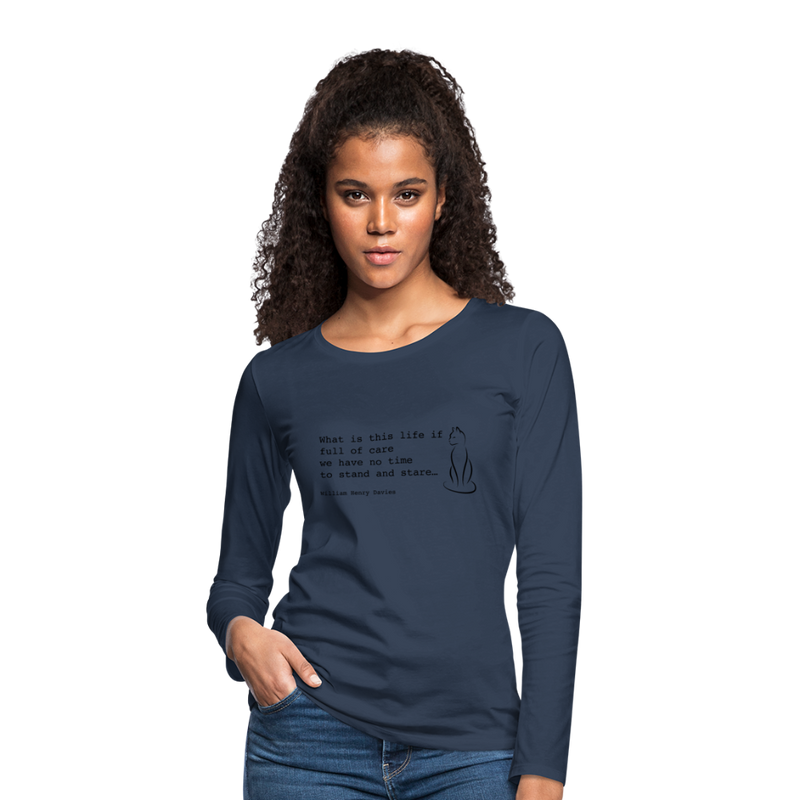 Women's Premium Longsleeve Shirt - navy