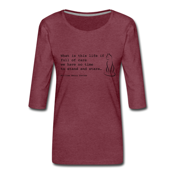 THREE-QUARTER SLEEVE TEE - heather burgundy