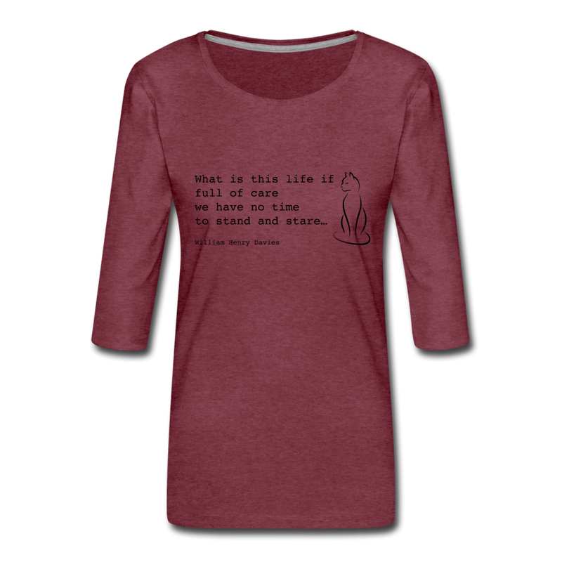 THREE-QUARTER SLEEVE TEE - heather burgundy