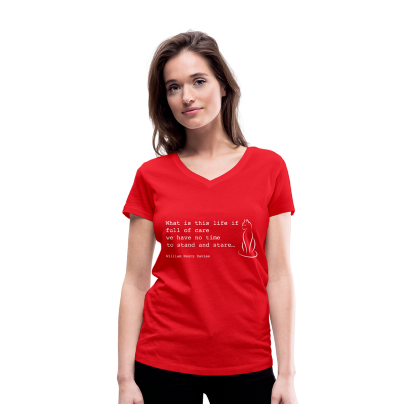 VEE NECK TEE - red