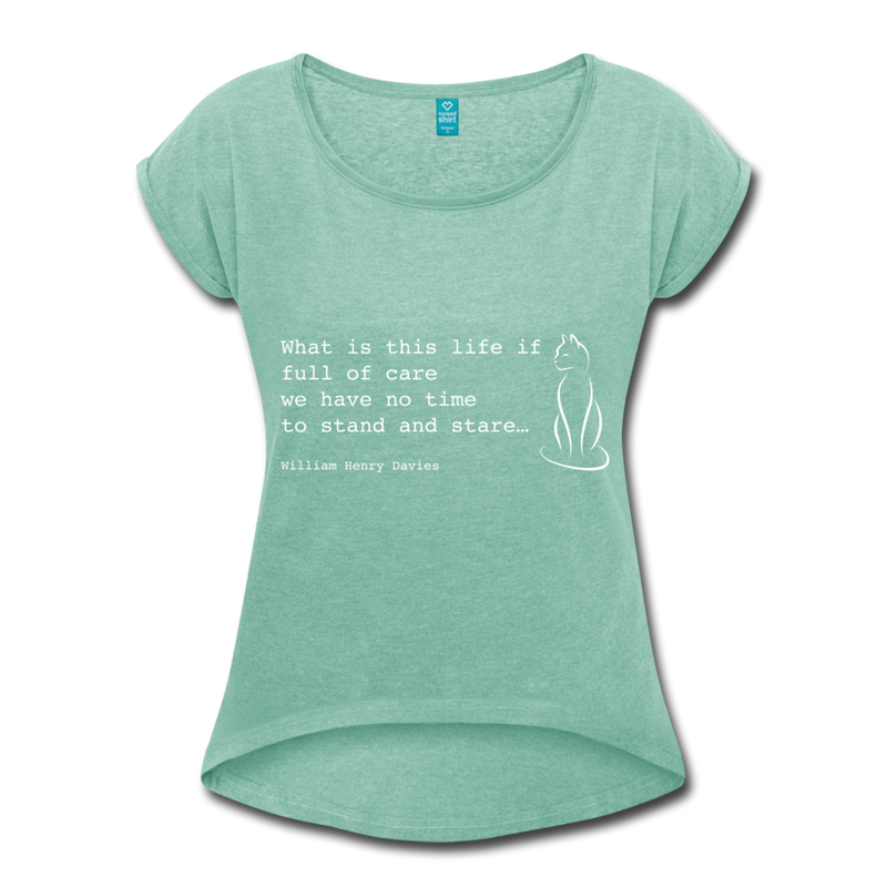 RELAXED ROLL TEE - heather mint